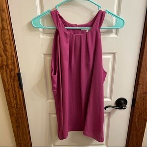 purple sleeveless top